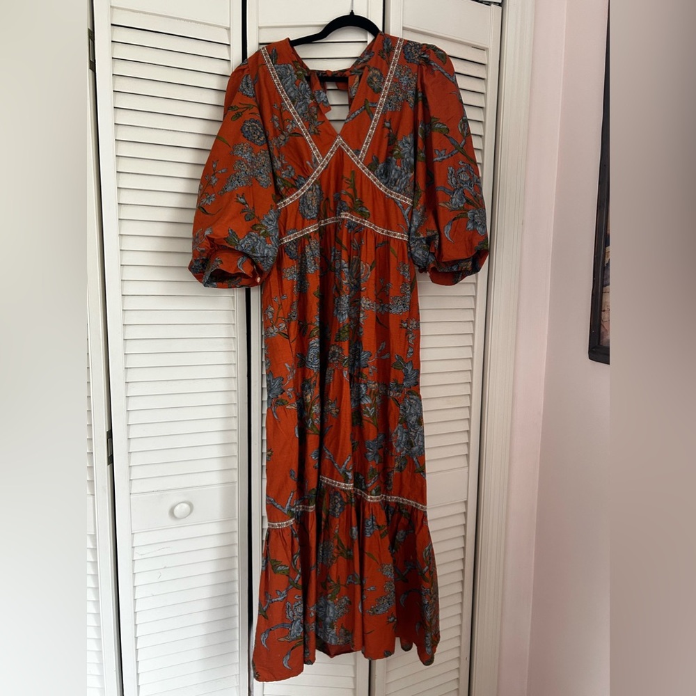 House of Harlow Orange and blue floral maxi dress size XL